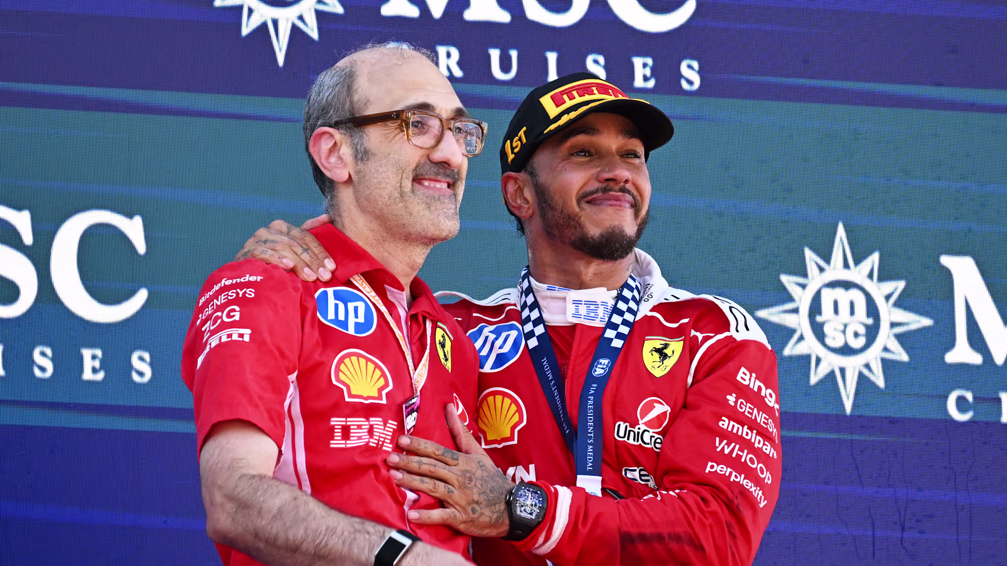 BARCELONA, SPAIN - JUNE 14: Race winner Lewis Hamilton of Great Britain and Scuderia Ferrari on the