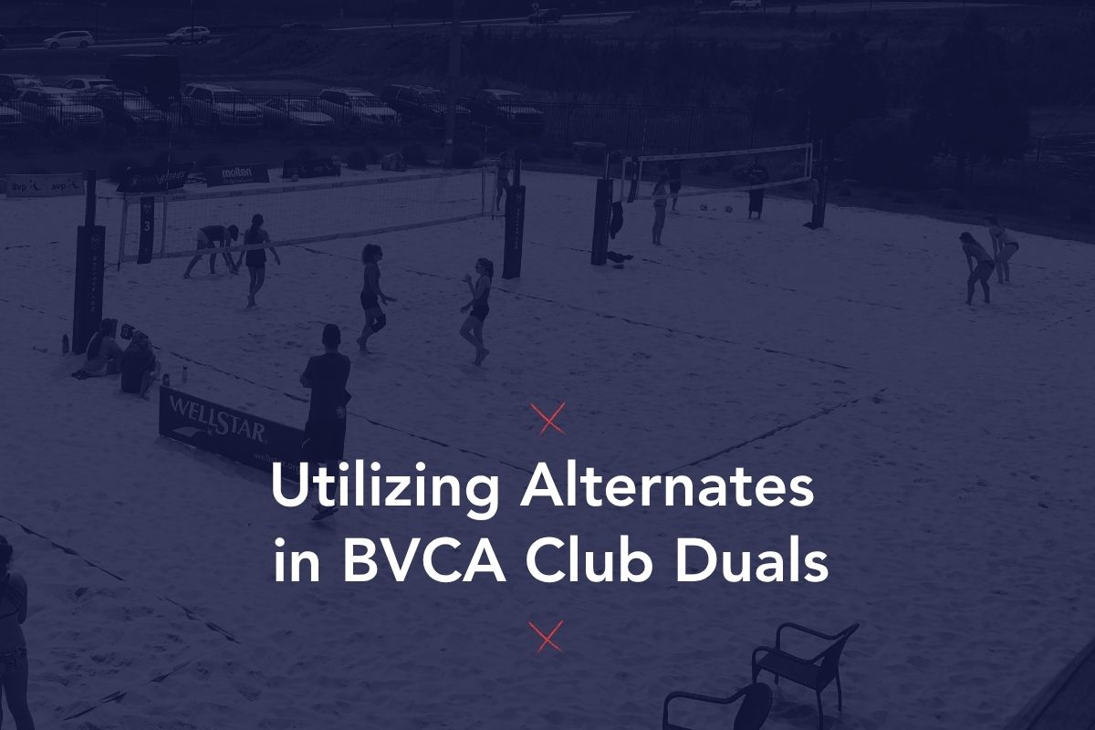 Soluções de praia: usando jogadores alternativos em BVCA Club Duals